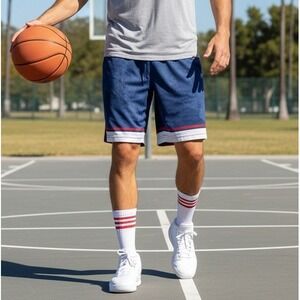 Boombah Shorts Men's 32 Athletic‎ Basketball Blue Drawstring Activewear Sporty